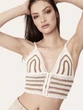 BARDOT Farrah Knit Bralette in Multi-stripe NWT